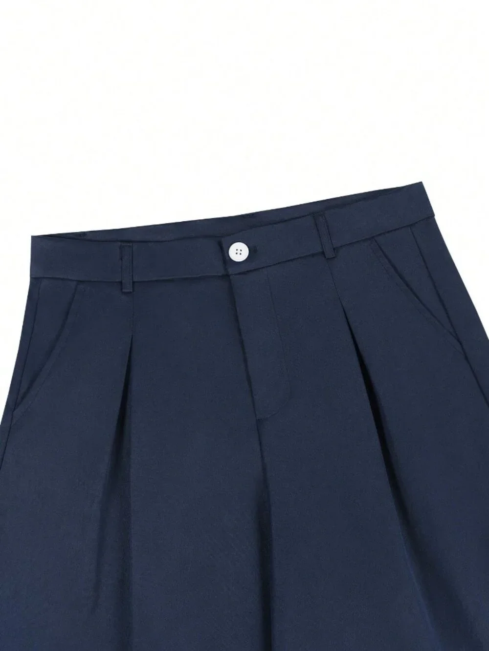 Navy Blue Casual Men's Wide Leg Pants